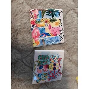 Square ceramic coasters 4” x 4” (2 pair)